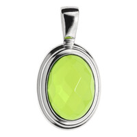 Zilveren hanger met een Groene Colombiaanse Barnsteen