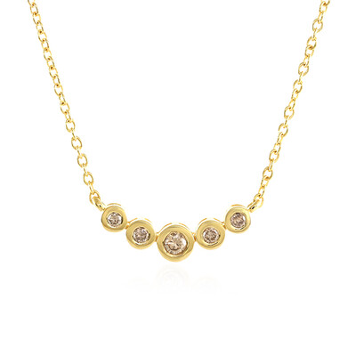 Zilveren halsketting met een I3 Champagne Diamant