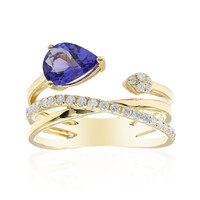 Gouden ring met een AAA tanzaniet (CIRARI)