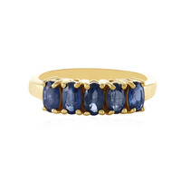 Zilveren ring met blauwe saffieren