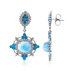 Zilveren oorbellen met larimaren (Dallas Prince Designs)