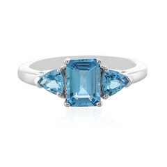 Zilveren ring met een Zwitsers-blauwe topaas