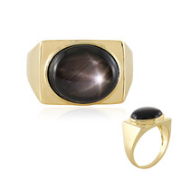 Gouden ring met een zwarte ster saffier