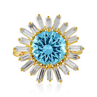 Zilveren ring met een hemel-blauwe topaas