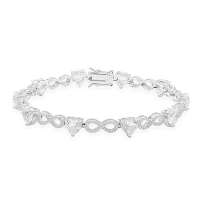 Zilveren armband met witte topaasstenen