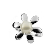 Zilveren ring met een parel