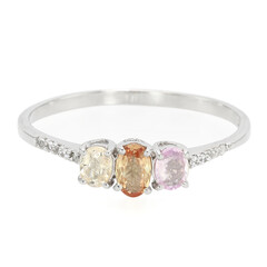 Zilveren ring met een saffier
