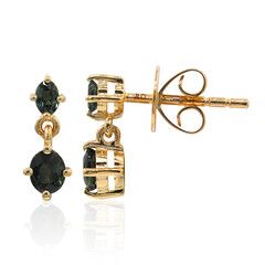Gouden oorbellen met Teal Queensland Sapphire (Mark Tremonti)