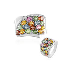 Zilveren ring met saffieren