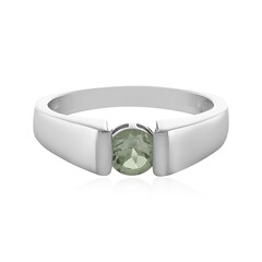 Zilveren ring met een groene amethist