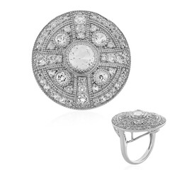 Zilveren ring met een witte topaas