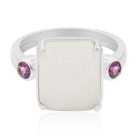 Zilveren ring met een Witte Jadeiet