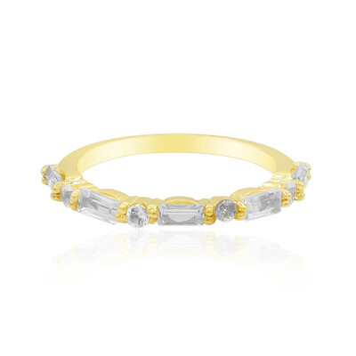 Zilveren ring met witte topaasstenen