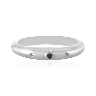 Zilveren ring met een I2 Blauwe Diamant