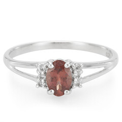Zilveren ring met een Malaya granaat