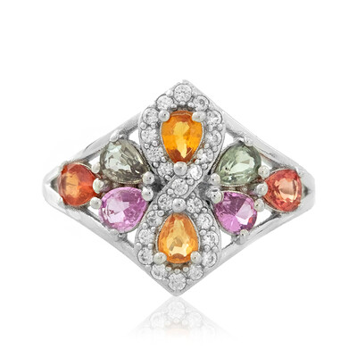 Zilveren ring met saffieren