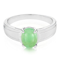 Zilveren herenring met een keizerlijk chrysopraas