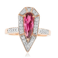 Gouden ring met een Braziliaanse roze toermalijn (TPC)