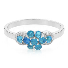 Zilveren ring met neon blauwe apatieten