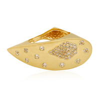 Zilveren ring met witte topaasstenen