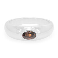 Zilveren ring met een Chocolade zirkoon
