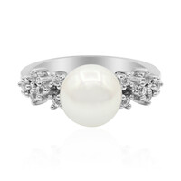 Zilveren ring met een zoetwater kweekparel