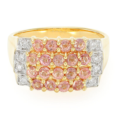 Gouden ring met Onverhitte Padparadscha Saffieren (AMAYANI)