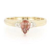 Gouden ring met een Onverhitte Padparadscha Saffier