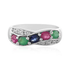 Zilveren ring met Socoto smaragden