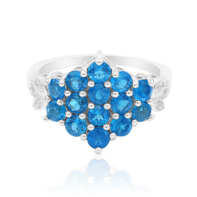 Zilveren ring met neon blauwe apatieten