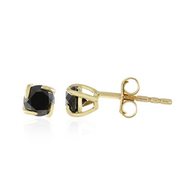 Gouden oorbellen met zwarte diamanten