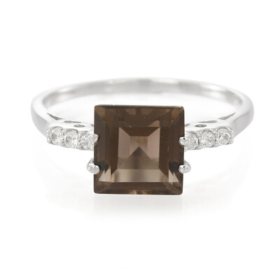 Zilveren ring met een rookkwarts
