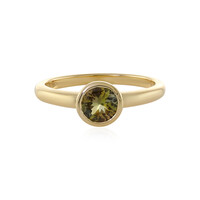 Gouden ring met een gele tanzaniet