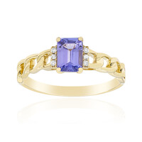 Gouden ring met een AAA tanzaniet (CIRARI)