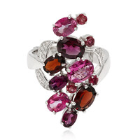 Zilveren ring met een Mozambique granaat (Dallas Prince Designs)