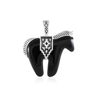Zilveren hanger met een zwarte agaat (Desert Chic)