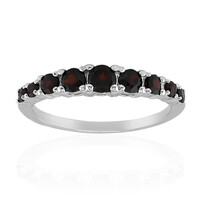 Zilveren ring met een granaat