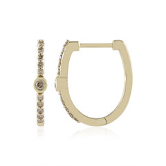 Gouden oorbellen met SI1 Champagne Diamanten