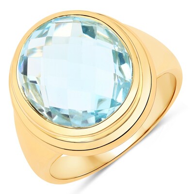 Zilveren ring met een hemel-blauwe topaas
