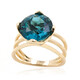 Gouden ring met een caribisch blauwe apatiet (de Melo)
