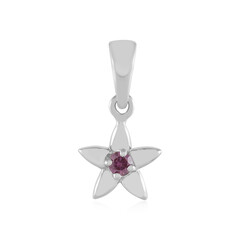Zilveren hanger met een I2 paarse diamant