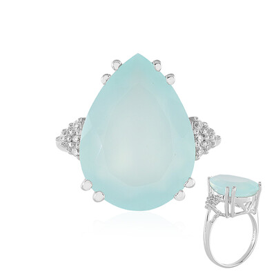 Zilveren ring met een Aqua Chalcedoon