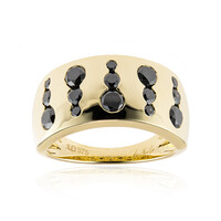 Gouden ring met zwarte diamanten (de Melo)