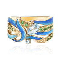 Zilveren ring met een hemel-blauwe topaas