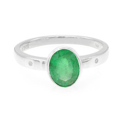 Zilveren ring met een Bahia-smaragd