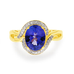Gouden ring met een AAA tanzaniet (CIRARI)