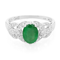 Zilveren ring met een Bahia-smaragd