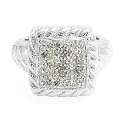 Zilveren ring met Champagne Diamanten