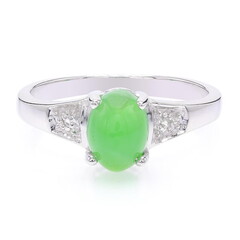 Zilveren ring met een keizerlijk chrysopraas