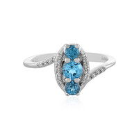 Zilveren ring met een Zwitsers-blauwe topaas
